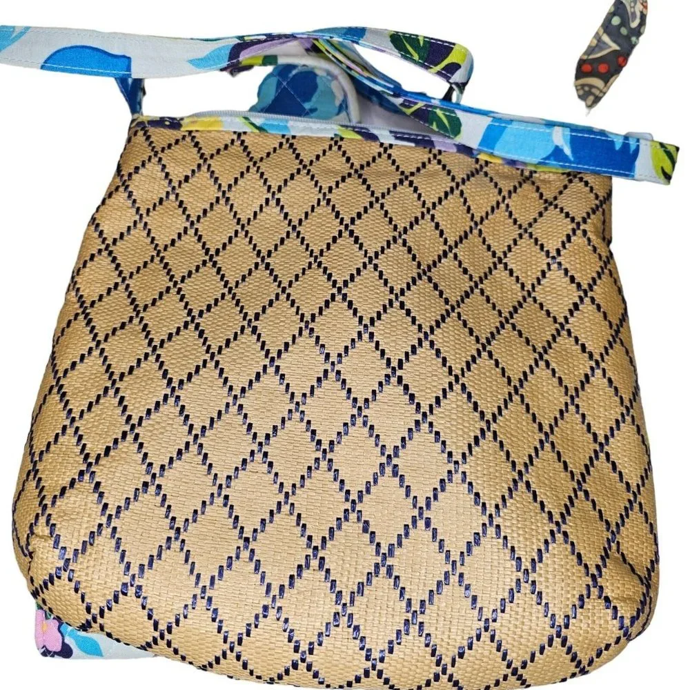 Floral Tan Tote Bag Set